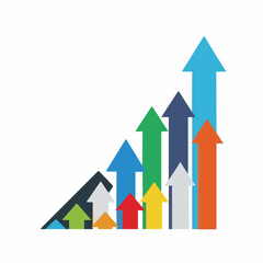 Fiscal development growth arrows color vector financial progress concept