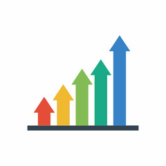 Fiscal development arrows color vector economic growth concept