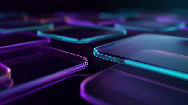 Floating glass-like foundation with light reflections creates unique visual effects in the space