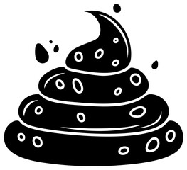 Stylized Pile of Poop with Splashes Cartoon Style