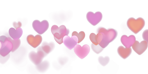 Cute Love Hearts Floating Composition