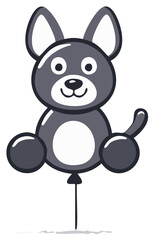Cartoon animal balloon graphic element isolated