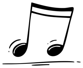 Musical Note Icon Hand Drawn Style Music Symbol Illustration Design