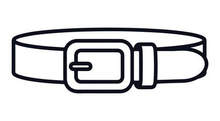 Fototapeta premium Simple Belt Icon Black And White Line Art Vector Illustration Fashion Accessory