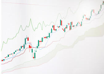 Fototapeta premium Stock Market Growth Chart Showing Uptrend and Technical Indicators