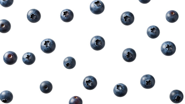 Blueberries scattered on transparent background isolated on a transparent background fruit 1