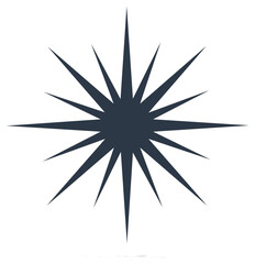 Fototapeta premium Starburst graphic shape with pointy rays radiates outward creating modern abstract design element, symbol or logo.
