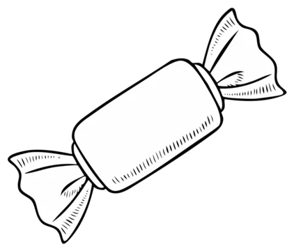 Wrapped candy, sketch style illustration, sweet treat isolated