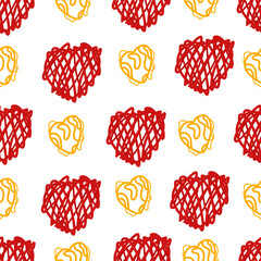 Vector drawing, hearts made of threads