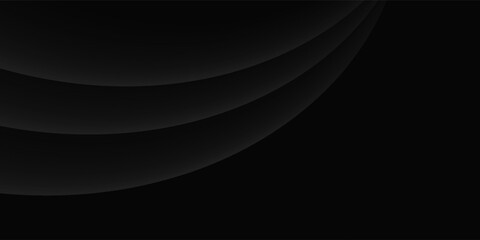 Fototapeta premium Dark black background abstract 3D geometric with wave effect decoration. Vector illustration