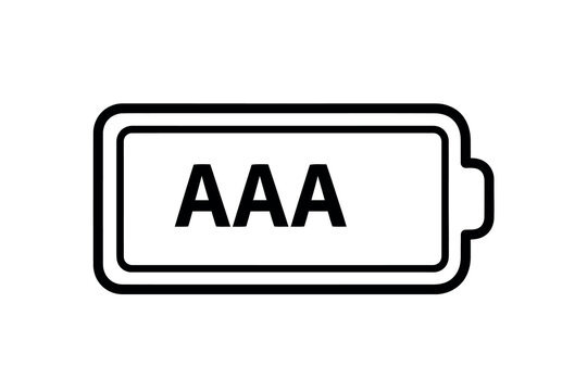 Black and white battery icon with aaa label