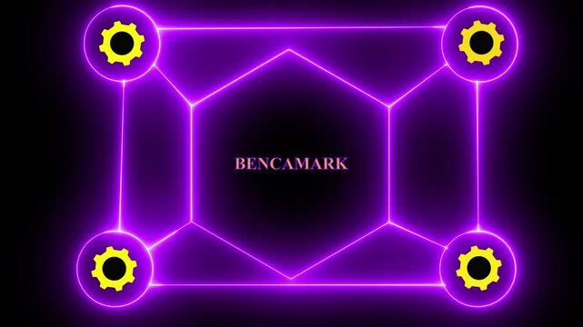 Digital futuristic benchmark concept. business technology on dark background.