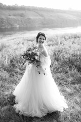 girl are walking in the green hills