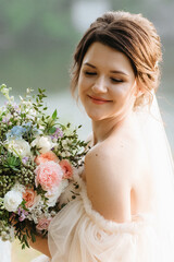 girl are walking in the green hills