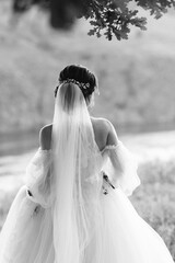 girl are walking in the green hills