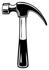 Classic Claw Hammer Vintage Style Tool for Construction and Repair Detailed Illustration