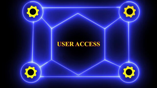 Administrator login animation shows system attempting to authenticate user access to secure network with hacking theme. Modern technology authentication and access success graphic.