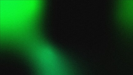 Green abstract noise texture with grainy background, vibrant glowing color gradient shape, black backdrop for dark banner poster header cover design