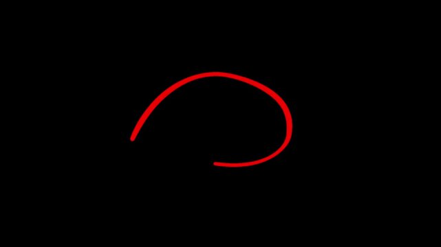 Red Circle Highlight Marker Animation on Black Background