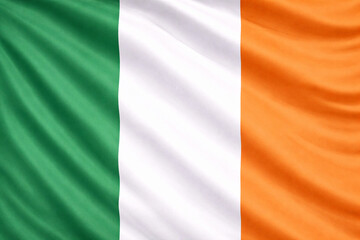 Obraz premium High Quality Waving Flag of Ireland in Horizontal Orientation