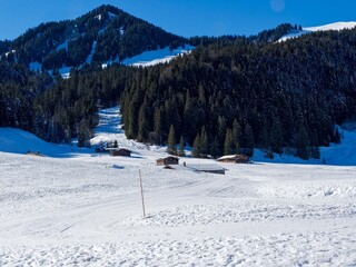 Around Spitzingsee in the Bavarian Alps. Valepp hiking trail. Ch&acirc;let Hasen Alm and Hiking trail to Gr&uuml;nsee. Skiing on the slopes of Stolzeneck, Rotkopf and Rosskopf
