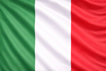 Obraz premium High Quality Waving Flag of Italy with Green White Red Tricolor, Horizontal Orientation