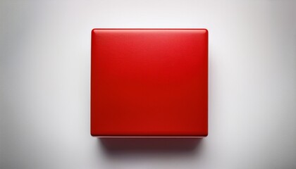striking red square object isolated on pristine white background minimalist geometric art and design photography clean and simple visual composition