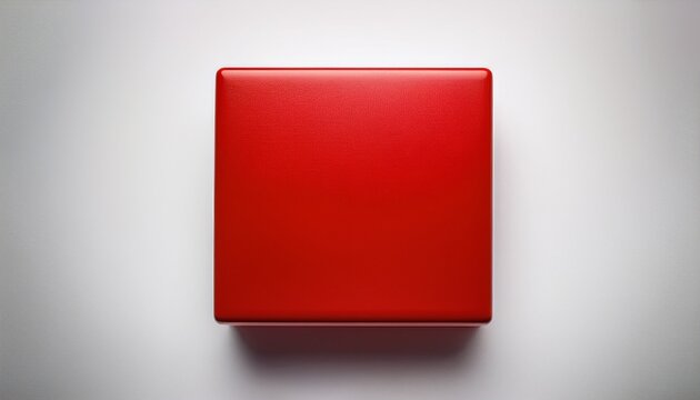 striking red square object isolated on pristine white background minimalist geometric art and design photography clean and simple visual composition