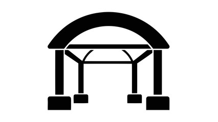 Vector illustration of a classic architectural archway entrance structure icon, on transparent background