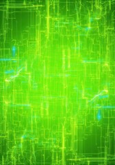 Obraz premium Vibrant fluorescent lime green abstract background texture featuring glowing electric lines and digital energy patterns for futuristic designs, luminescence, technology, pattern