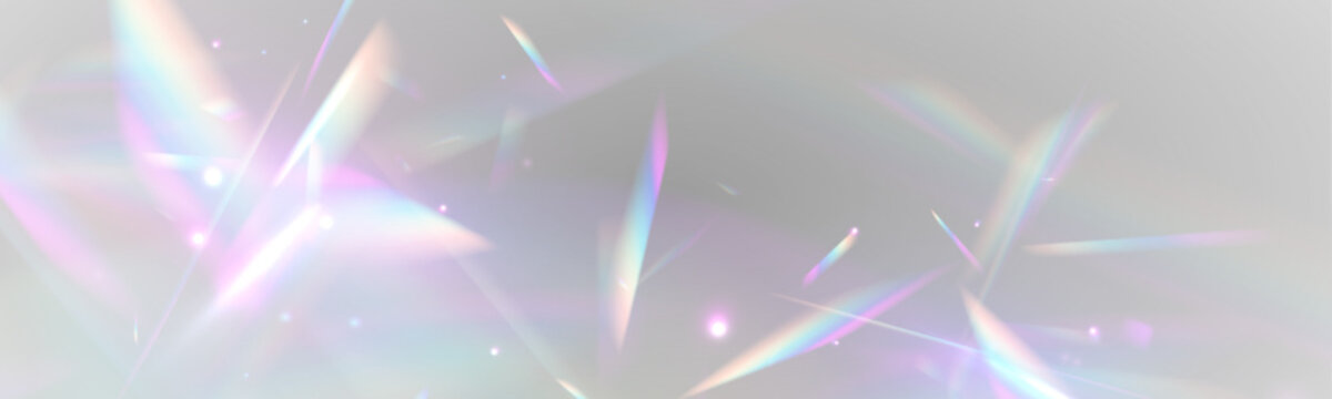 Crystal neon prism bends rainbow light through diamond glass sparkle. PNG vector lens captures glare, glitter bokeh, flare effect across holographic spectrum. Prism reflections amplify radiant shine.