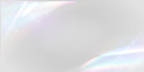 Neon diamond prism bends rainbow light through crystal glass sparkle. PNG vector lens flare captures glitter, glare, bokeh, holographic effect. Light reflections create magical depth. © Mirotvoric