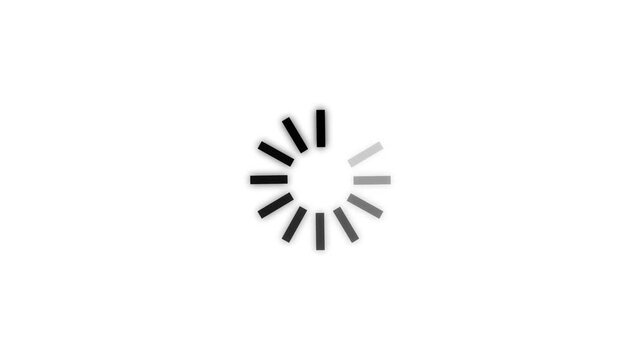 Smooth animated spinning waiting icon with glowing neon line style on a dark background. This minimal loader animation represents loading, buffering, processing, syncing, and waiting states in modern