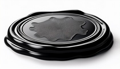 black wax seal stamp isolated on white background