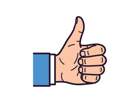 Hand gesture showing thumbs up, positive affirmation, approval, and agreement.