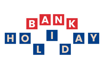 United Kingdom Bank Holiday Graphic Collection with Waving Union Jack Flag and Block Text