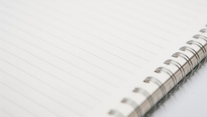 Blank Notebook Page on Wooden Table Ready for Writing Notes or Ideas in a Simple Workspace Setting