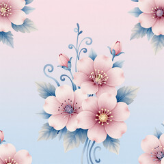 Fototapeta premium A pastel-colored, soft pink and blue gradient wallpaper design featuring light imagery