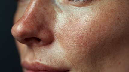 Naklejka premium Magazine photography style macro image of eczema-affected skin, professional dermatology feature aesthetic 
