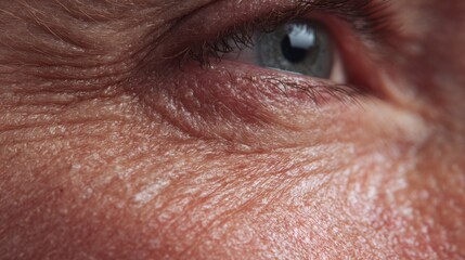Magazine photography style macro image of eczema-affected skin, professional dermatology feature aesthetic
