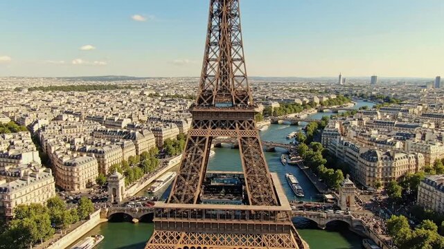 Aerial view of the eiffel tower in paris