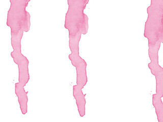 Pink watercolor stripes isolated on transparent background