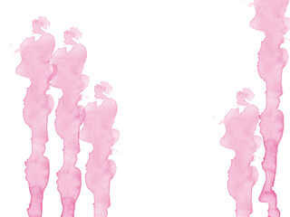 Soft pink watercolor streaks and splatters isolated on transparent background © MAHMUDUL