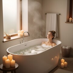 Spa inspired home self care and relaxation scene