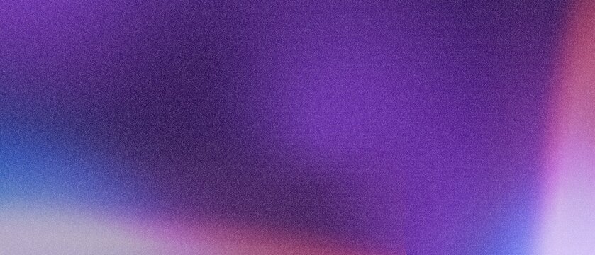 Abstract purple gradient with neon light leaks and luminous shimmer.Wide shot. Grainy texture.