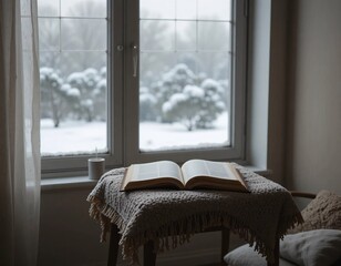 Typical winter scene with snow and serene atmosphere