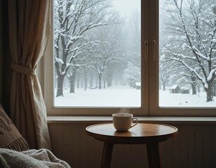 Typical winter scene with snow and serene atmosphere