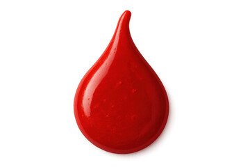 Obraz premium Red liquid drop forming isolated on transparent background