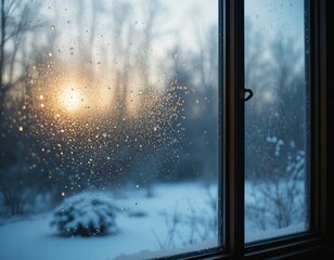 Typical winter scene with snow and serene atmosphere
