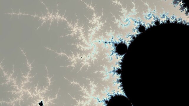 Abstract mathematical mandelbrot set fractal zoom animation